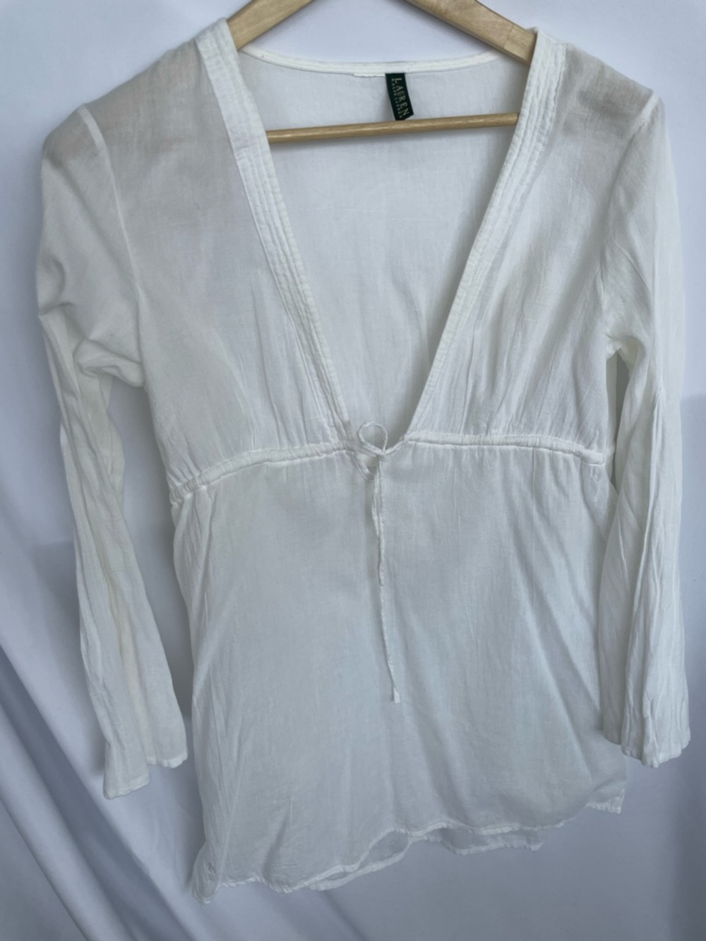 Ralph Lauren White Cotton Tunic Swim-coverlet OneSize - Picture 3 of 11